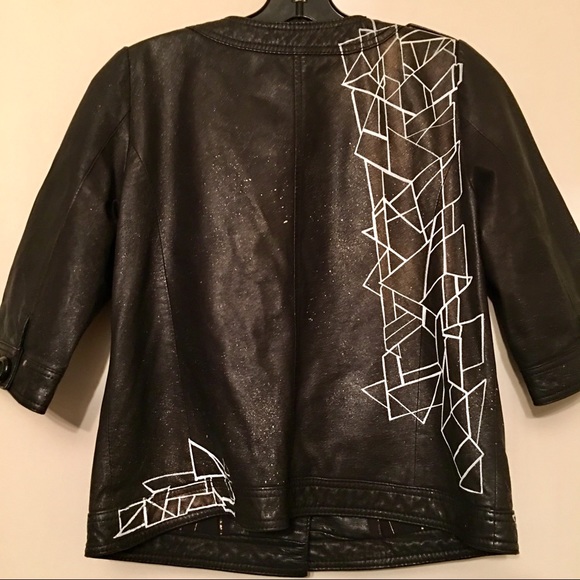 RARE HAND-PAINTED CUSTOM LEATHER MM COUTURE JACKET - Picture 8 of 8